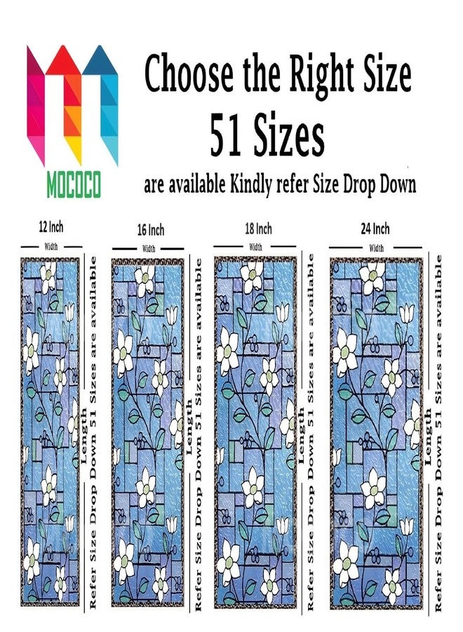 MOCOCO ملصق زجاجي ملون فاخر من الفينيل من MOCOCO (24 × 48 بوصة) - فيلم زخرفي ذاتي اللصق، ورق جدران معتم لتغطية الزجاج والنوافذ والأبواب والمكاتب والمنازل. | مقاوم للأشعة فوق البنفسجية. أزرق غامض - Image 2